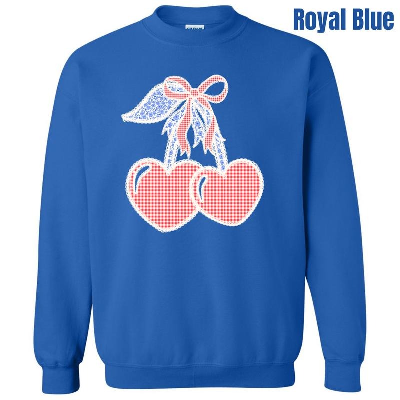 Gingham Heart Cherries Sweatshirt 'NLB' T-Shirts, Hoodie | WearSparks.com