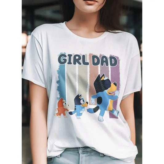 Girl Dad T-Shirt Blue Dad Shirt Blue Fathers Day Shirt graphic shirt, shirt style, funny teeshirt, summer tshirts, cool...