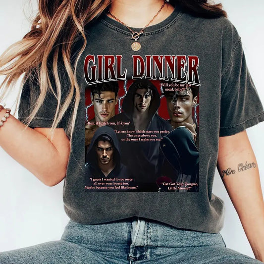 Girl Dinner Zade Meadows Quotes T-Shirt, Haunting Adeline Sweatshirt, Dark Romance Book Boyfriend Hoodie, Cat And Mouse...