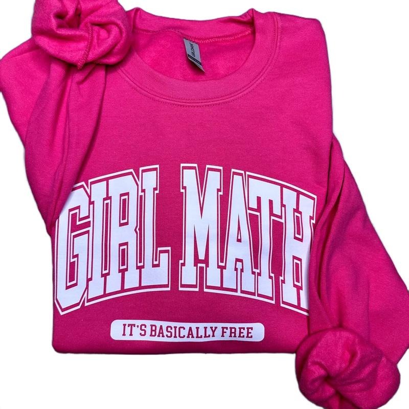 Girl Math Crewneck Sweatshirt T-Shirts, Hoodie | WearSparks.com