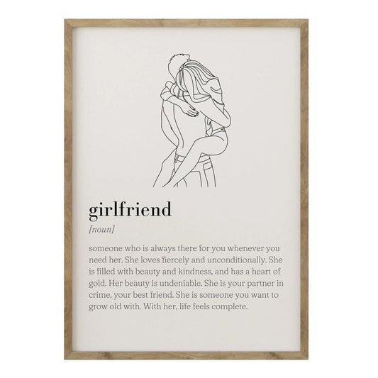 Girlfriend Definition Print, Quote Print, Minimalist Art, Anniversary Gift, Gifts For Girlfriend Boyfriend Bedroom Wall...