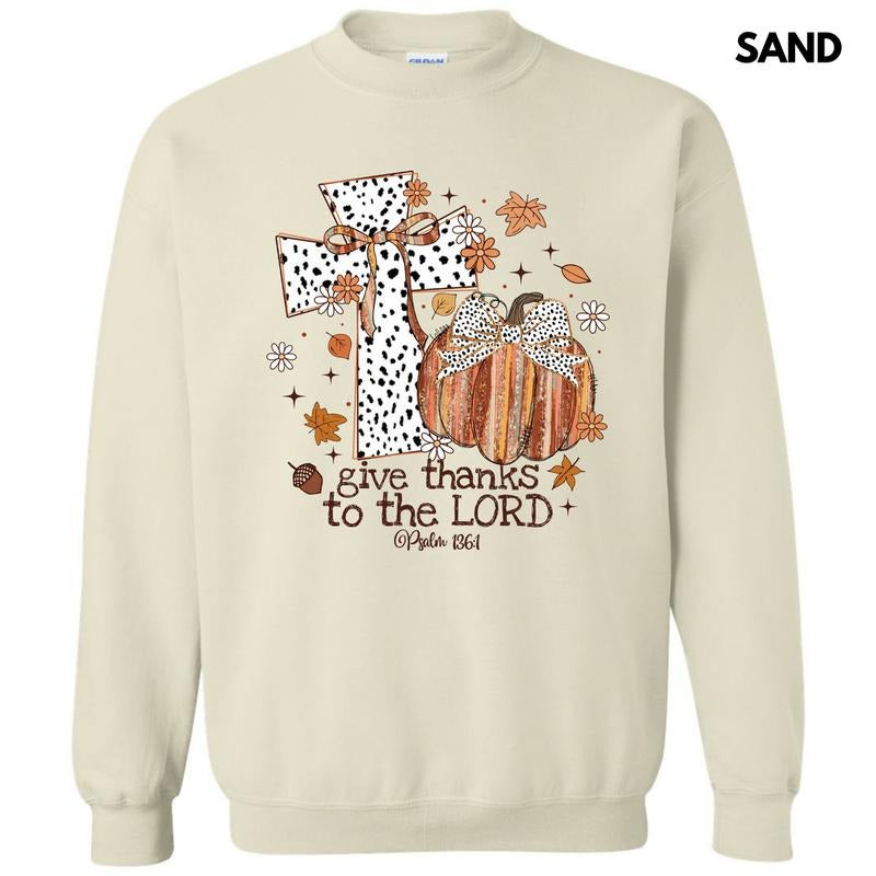 Give Thanks Pumpkin & Cross Sweatshirt 'NLB' T-Shirts, Hoodie | WearSparks.com