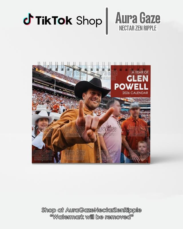 Glen Powell 2026 Wall Calendar Planner, Unique Holiday Gift, Fan Gift, Gift For Her, Glen Powell Celebrity Crush Merch...