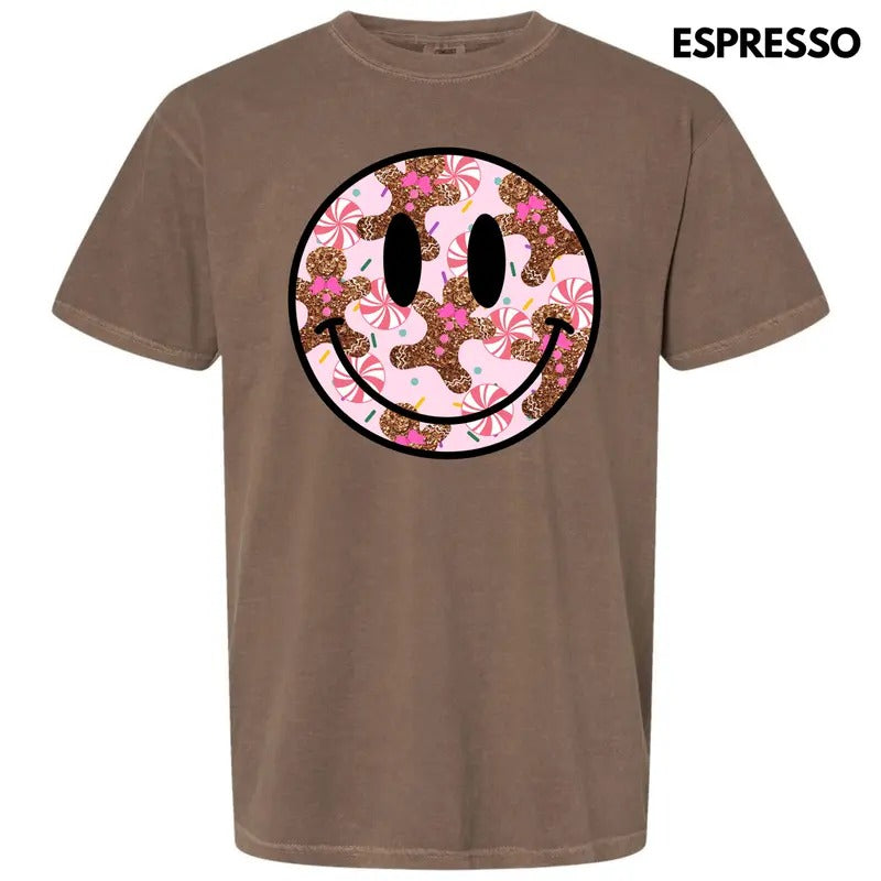 Glitter Gingerbread Happy Face Comfort Colors T-Shirt 'NLB' Hoodie, Sweatshirt | WearSparks.com
