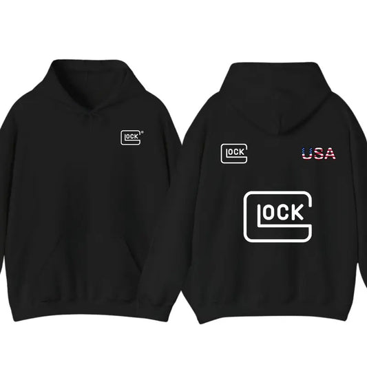 Glock Hoodie with USA Flag Design for Men, Classic Fit - Classic T-Shirts, Sweatshirt | WearSparks.com
