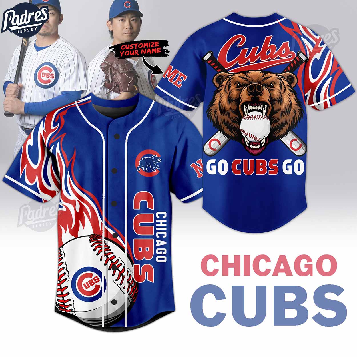 Go Cubs Go Chicago Cubs Custom Baseball Jersey Style - Padres Jersey Oasis: Elevate Your Baseball Style Game... (Image 1)