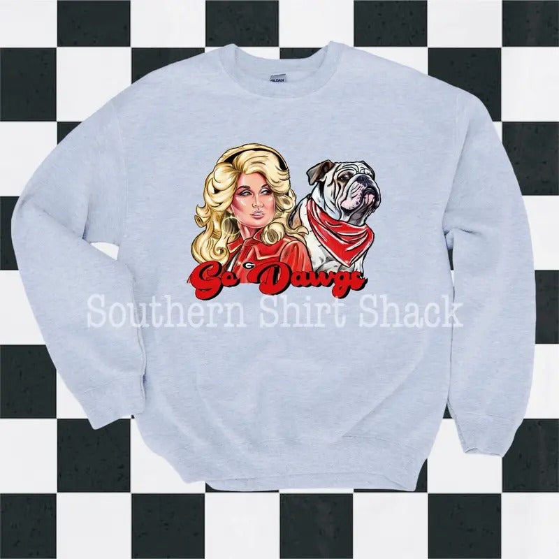 Go Dawgs Dolly Sweatshirt | Georgia Sweatshirt T-Shirts, Hoodie | WearSparks.com