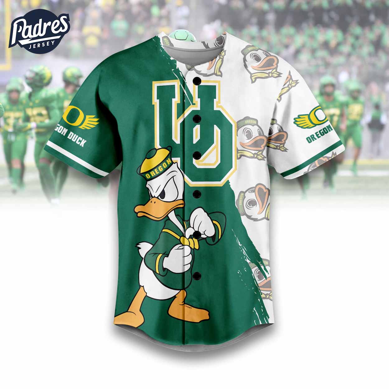 Go Ducks Mighty Oregon Football Baseball Jersey - Padres Jersey Oasis: Elevate Your Baseball Style Game... (Image 3)