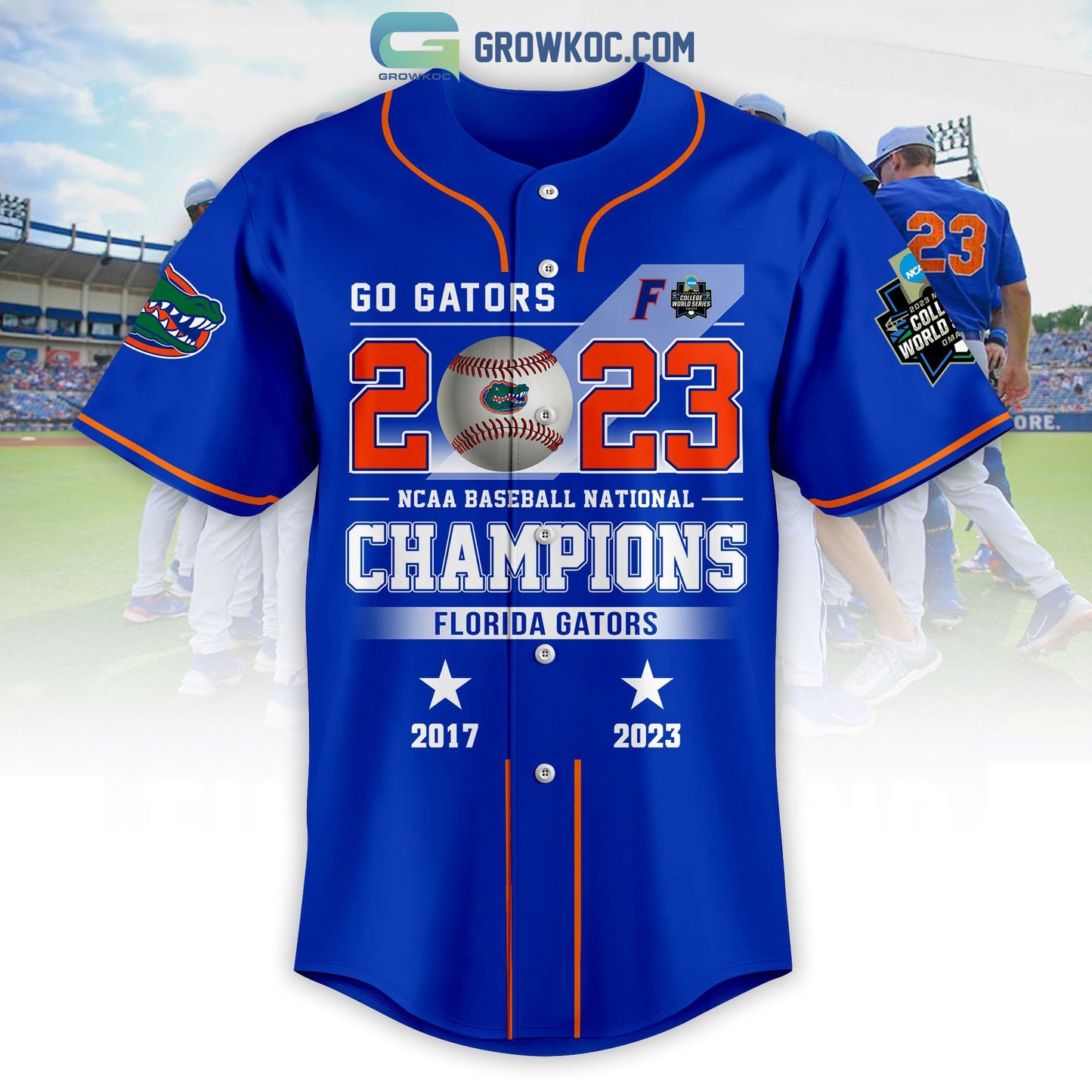 Go Gators 2023 NCAA Baseball National Champions Baseball Jersey