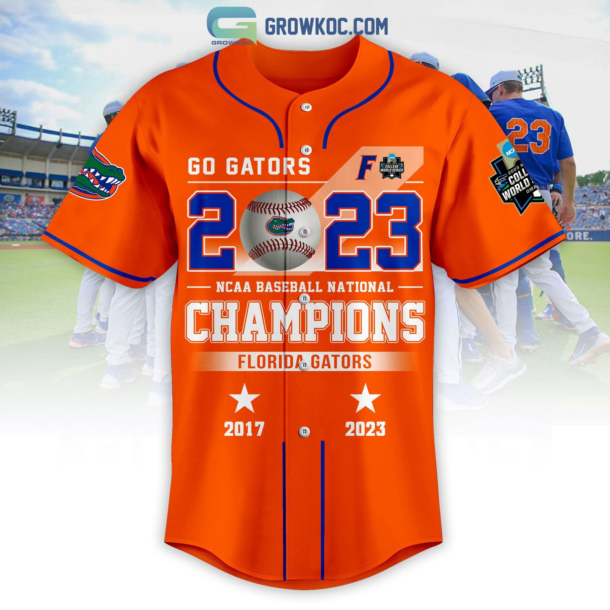 Go Gators 2023 NCAA Baseball National Champions Baseball Jersey