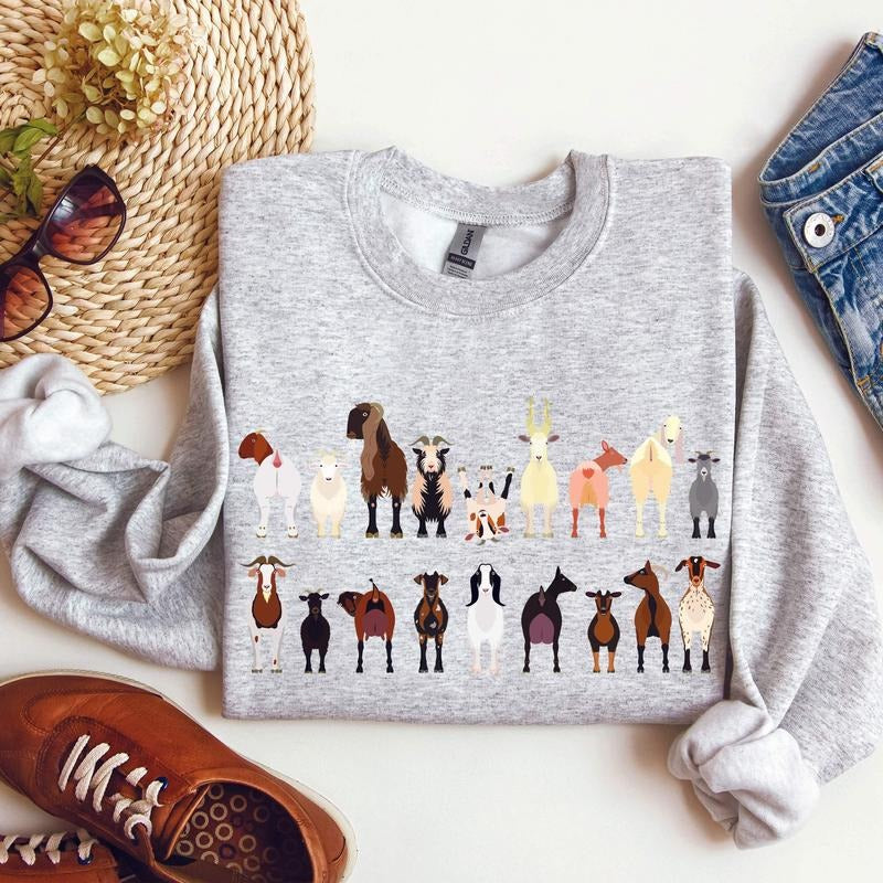 Goat Breeds Farm Animal Lover Sweatshirt T-Shirts, Hoodie | WearSparks.com