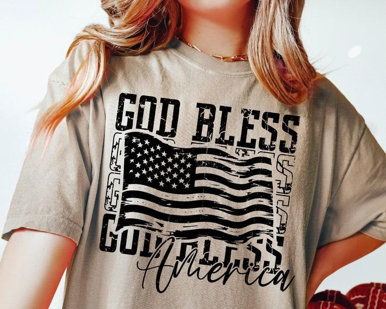 God Bless America Shirt, 4th Of July , Fourth Of July Cut File, Cricut or Print Shirt Design, Patriotic America Hoodie,...