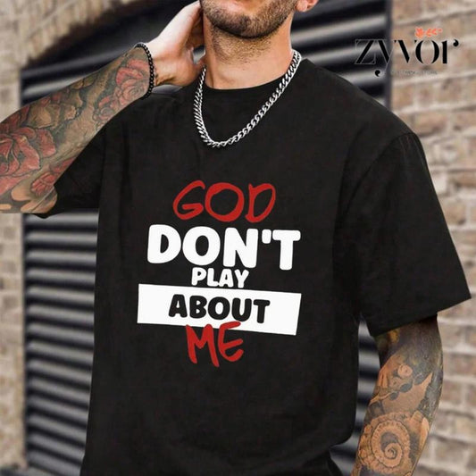 God Don't Play About Me T-Shirt Casual Style Crew Neck Short Sleeve T-Shirt Tops Trendy for Unisex Menswear Hoodie,...