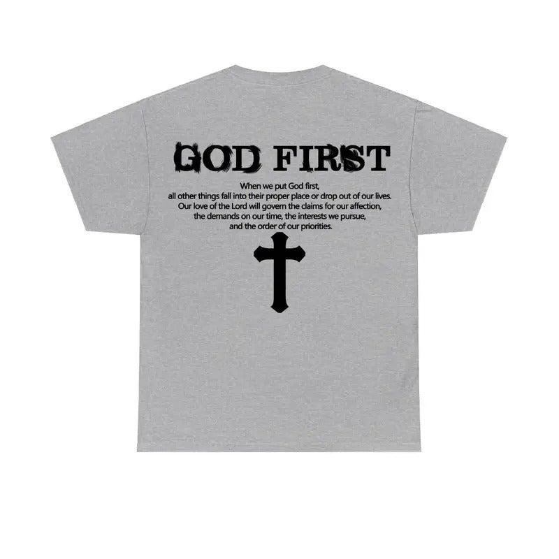 God First Print Short Sleeve T-Shirt Unisex Menswear Hoodie, Sweatshirt | WearSparks.com