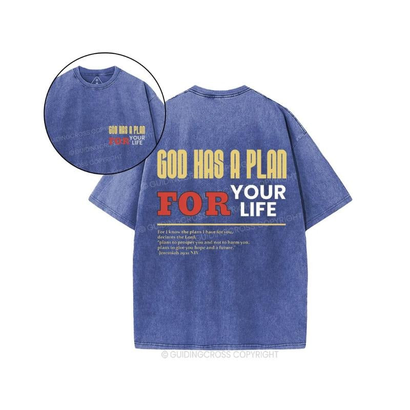 God Has A Plan For Your Life Christian 2 Sided Comfy Printed Tee Pure Cotton Fabric Casual Streetstyle Crew Neck Short...