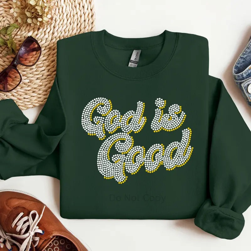 God Is Good Rhinestone Transfer T-Shirts, Hoodie, Sweatshirt | WearSparks.com