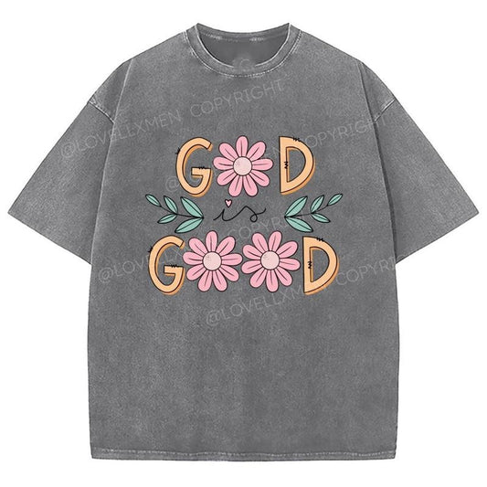 God Is Good Unixes Washed T-Shirt, Christian Jesus  t shirts, Vintage 90s Graphic Tee Gift Cotton Top, Mineral color...