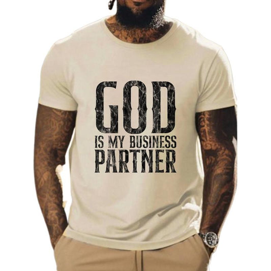 God Is My Business Partner Shirt Casual Style Crew Neck Short Sleeve T-Shirt Tops Trendy for Unisex, Perfect Gift Hoodie,...