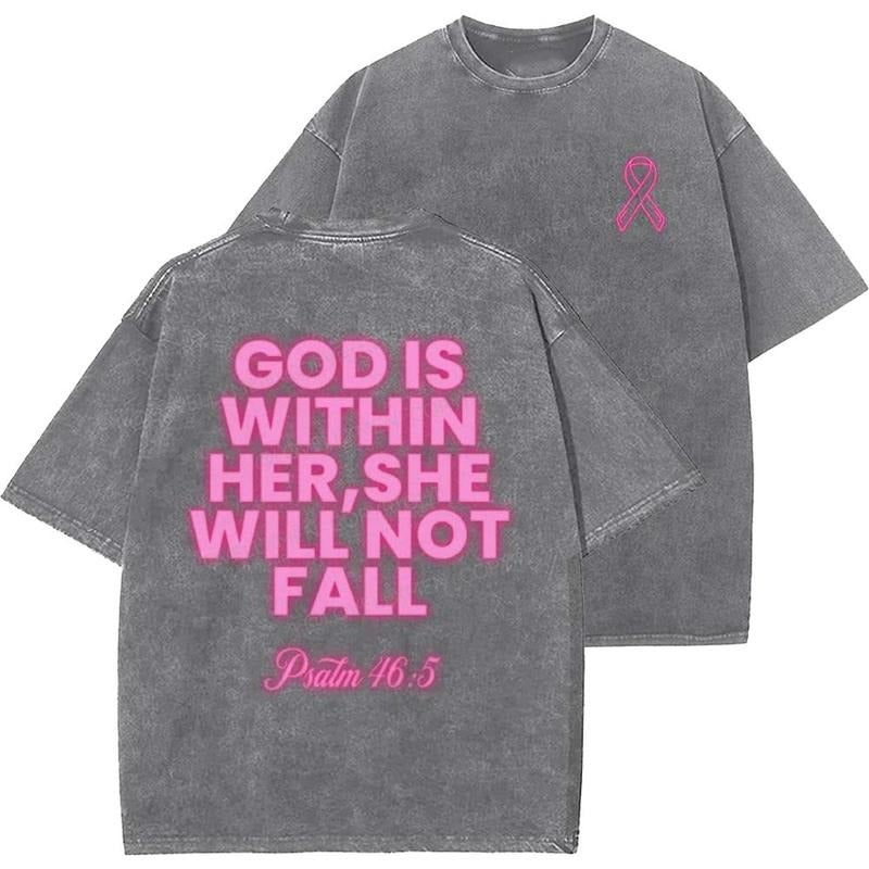 God Is With In Her Unisex Washed T-Shirt, Christian t shirts, Vintage 90s Graphic Tee, Gift Top Womenswear Cotton Hoodie,...