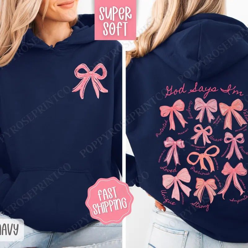 God Says I Am Hoodie, Religious Women's Hooded Sweatshirt, Trendy Women's Hoodie T-Shirts | WearSparks.com