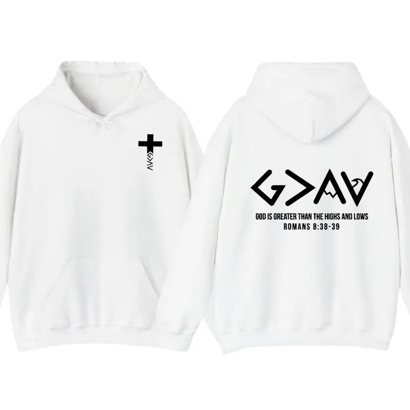 God is Greater Than the Highs and Lows Hoodie and T-Shirt, Christian Hoodie, Bible Jesus Lover Gift, Faith, Jesus Shirt...
