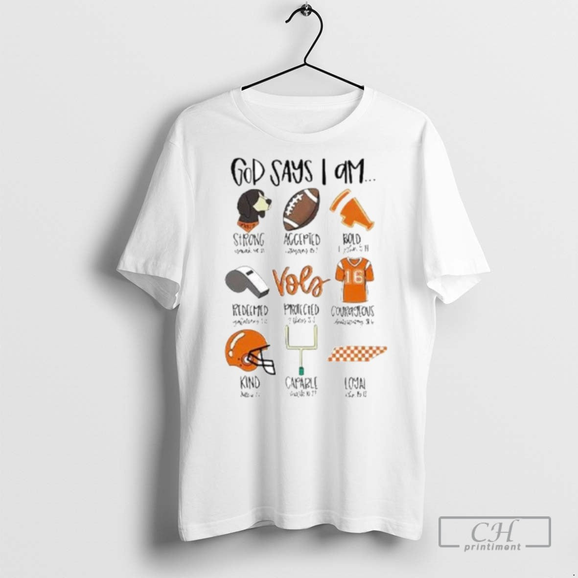 God Says I Am Tennessee Vols Ornaments T Shirts