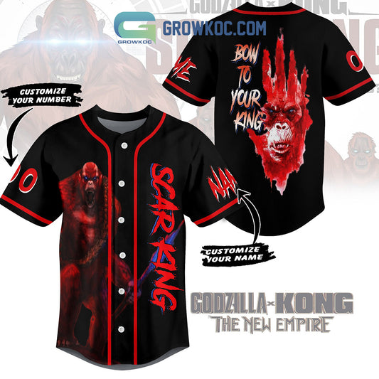 Godzilla Kong The New Empire Scar King Born To Your King Personalized Baseball Jersey