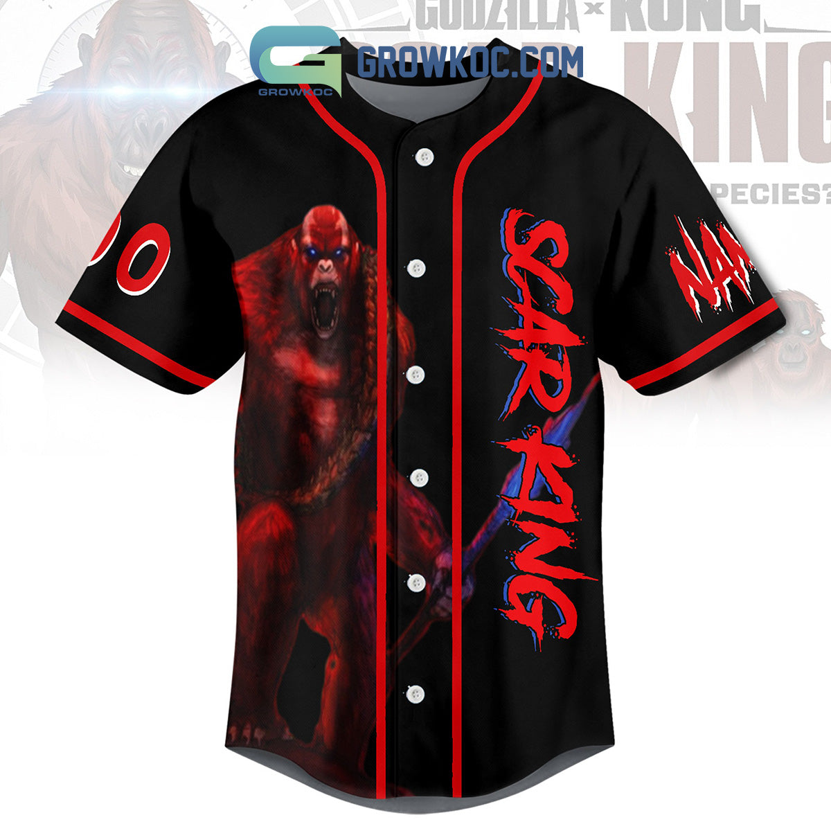 Godzilla Kong The New Empire Scar King Born To Your King Personalized Baseball Jersey