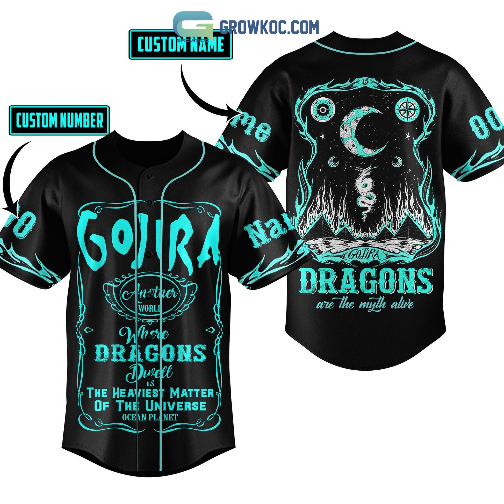 Gojira Dragons Are The Myth Alive Personalized Baseball Jersey
