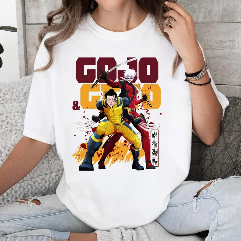 Gojo And Geto Best Friend Funny D&W Shirt Crewneck Hoodie Comfort Cotton Sweatshirt | WearSparks.com