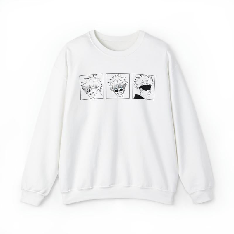Gojo Panel Graphic Sweatshirt Ju Jutsu Kaisen Anime Mange Inspired Mens Womens Unisex Clothing JJK Satoru Cotton Fabric...