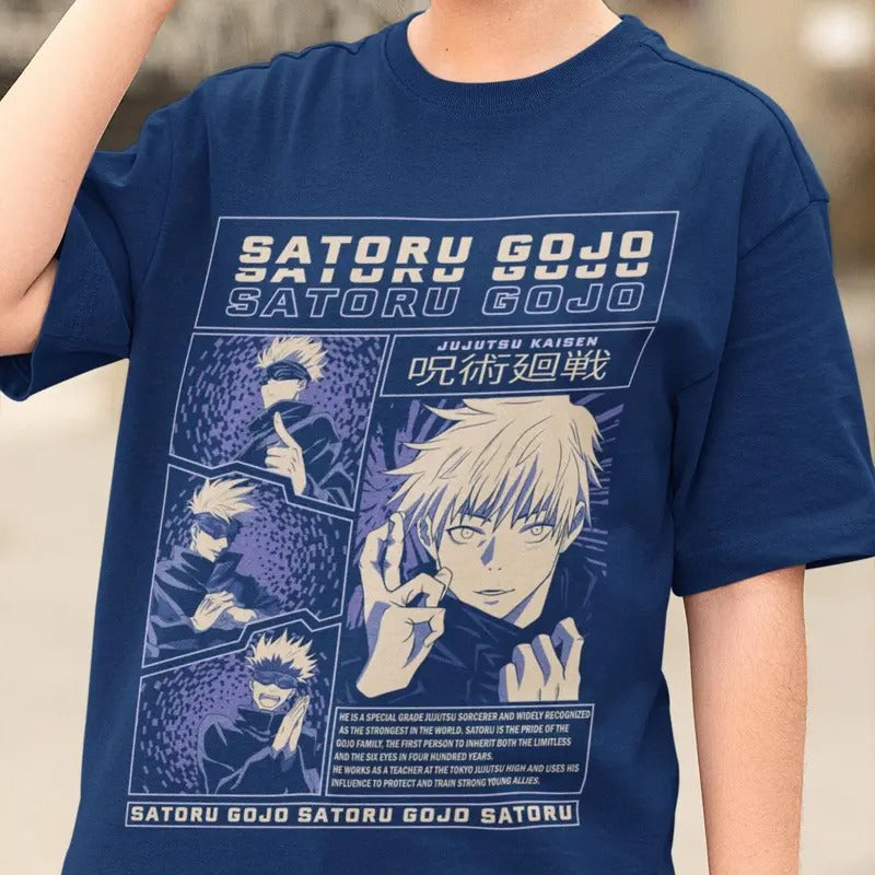 Gojo T-shirt, Jujutsu Kaisen Unisex T-shirt, Manga Shirt, Anime Shirt, Anime Lovers Shirt, Japanese Anime Round Neck...