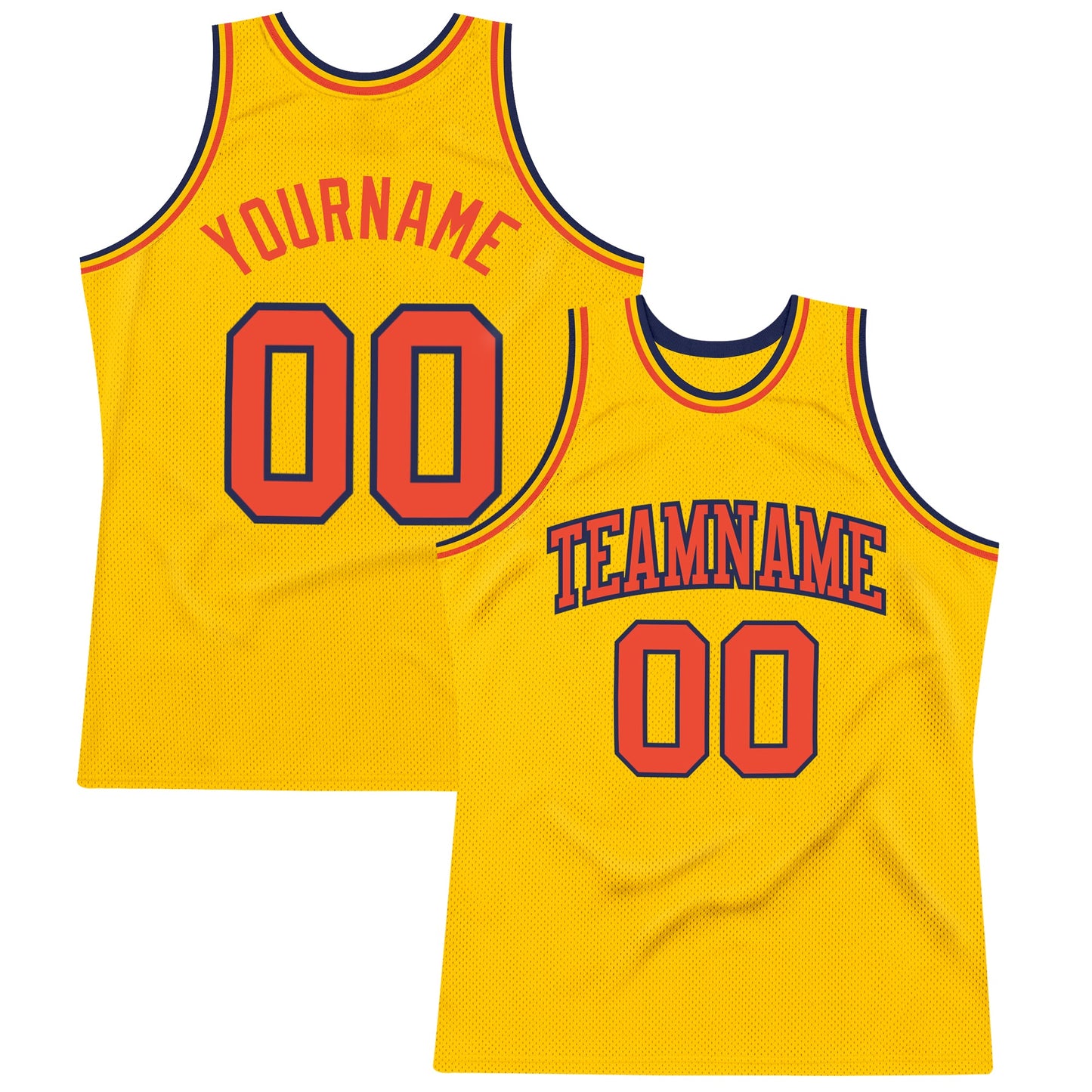 Custom Gold Orange-Navy Authentic Throwback Basketball Jersey T-Shirts, Hoodie, Sweatshirt | WearSparks.com (Image 1)