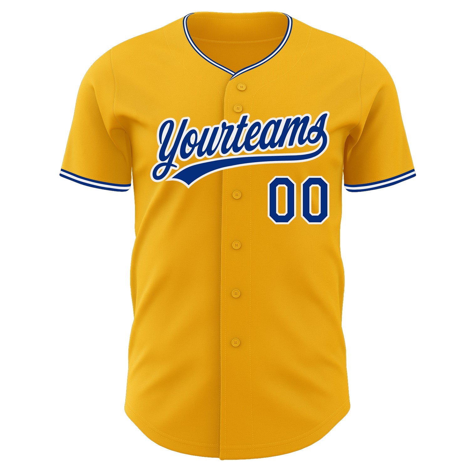 Custom Gold Royal-White Authentic Baseball Jersey