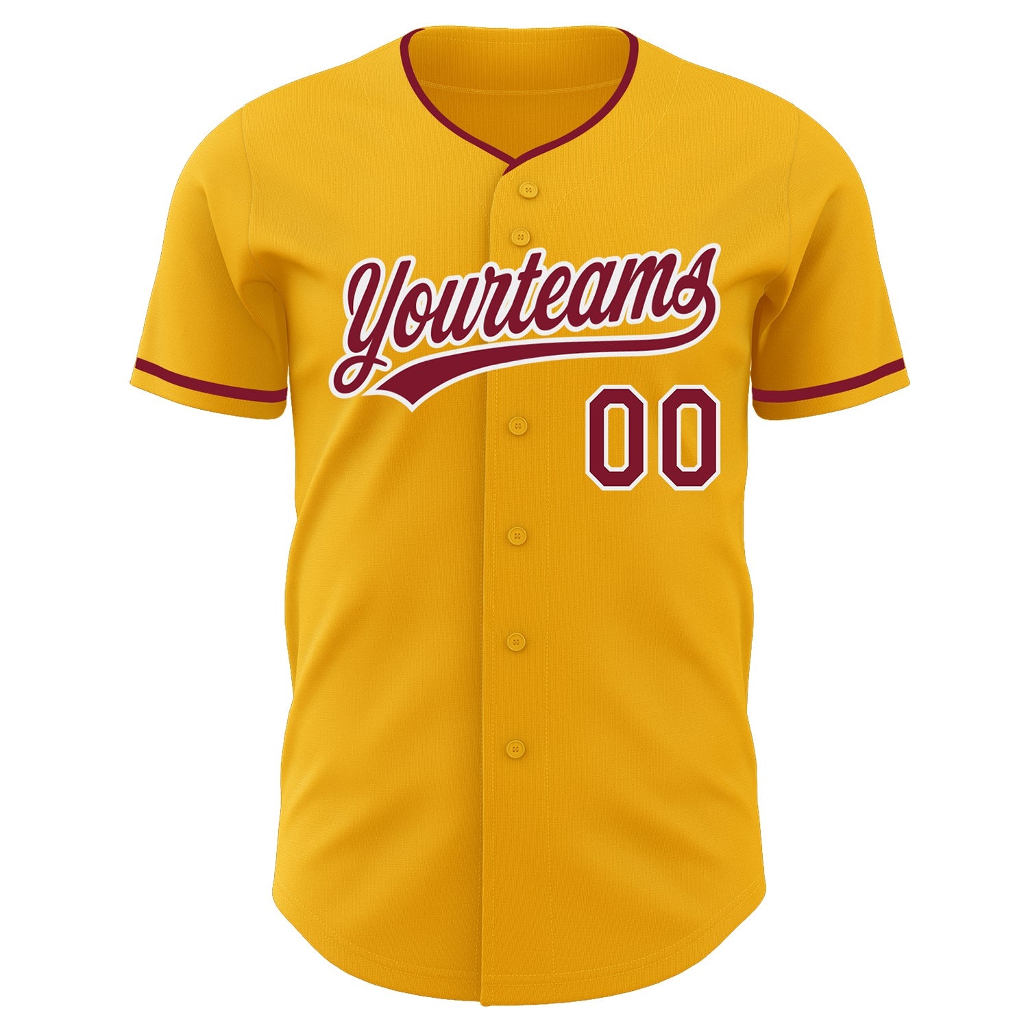 Custom Gold Crimson-White Authentic Baseball Jersey