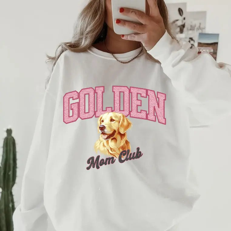 Golden Mom club Sweatshirt ~ Sweatshirt Unisex Apparel Relaxed Fit Printed in the USA Clothing Womenswear Casual and...