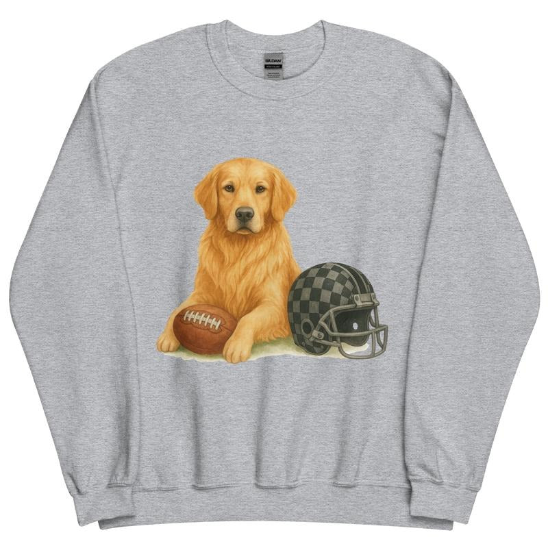 Golden Retriever Football Sweatshirt - Unisex Apparel Relaxed Fit Printed In The USA Clothing Womenswear Casual Comfort...