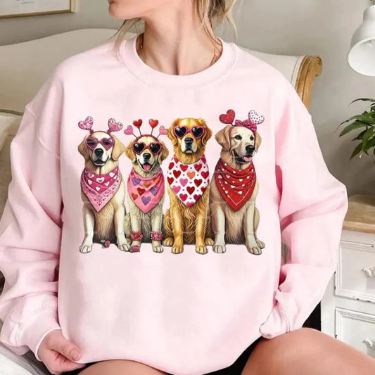 Golden Retriever Valentine Sweatshirt, Valentine Dog Shirt, Dog Lover Shirt, Golden Retriever Lover Hoodie, Dog Mom...
