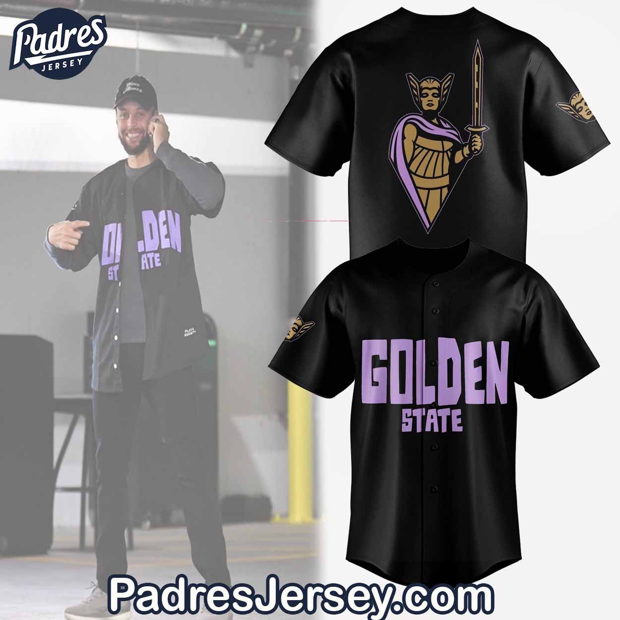Golden State Valkyries Secondary Logo Baseball Jersey Outfit - Padres Jersey Oasis: Elevate Your Baseball Style... (Image 1)
