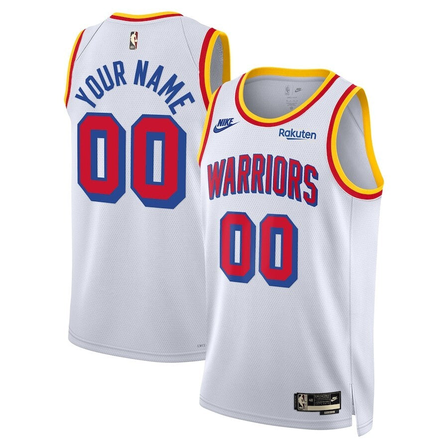 Golden State Warriors Unisex Adult Swingman Badge Custom Jersey - Classic Edition - White