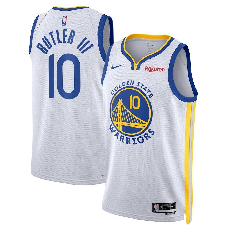 Golden State Warriors #10 Jimmy Butler III White Badged Swingman Jersey - Association Edition Style 2