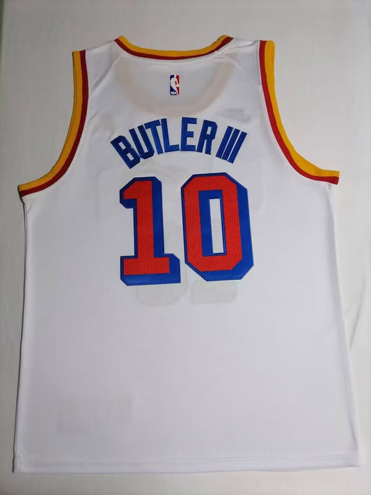 Golden State Warriors #10 Jimmy Butler Warriors 10 Retro White Style 3