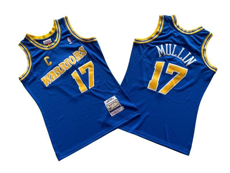 Golden State Warriors #17 Chris Mullin Warriors 17 # Blue 93-94 Season Mitchell Retro Jersey -- Chris