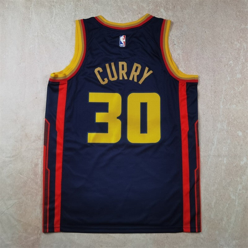Golden State Warriors #30 Stephen Curry Hot Press Warriors 30 Navy City Edition s-xxl Style 1