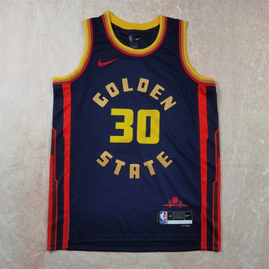 Golden State Warriors #30 Stephen Curry Hot Press Warriors 30 Navy City Edition s-xxl Style 2