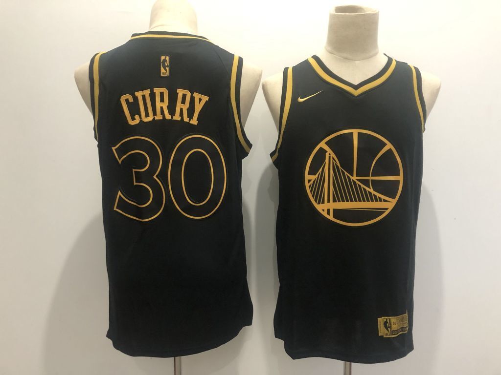 Golden State Warriors #30 Stephen Curry Warriors 30 Black Gold