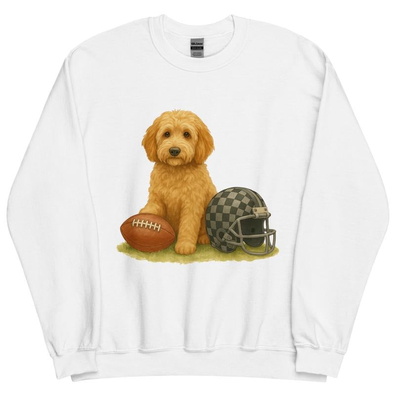Goldendoodle Football Sweatshirt - Unisex Apparel Relaxed Fit Printed In The USA Clothing Womenswear Casual Comfort...