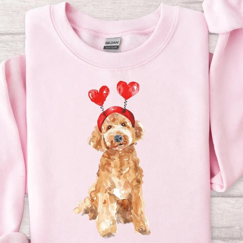 Goldendoodle Valentines Tshirt Sweatshirt, Valentines Day Dog Shirt, Valentines Golden Doodle Shirt, Goldendoodle Shirt,...