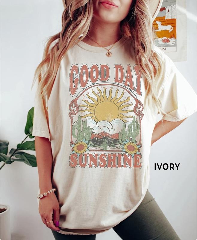 Good Day Sunshine Shirt Aesthetic Tee Sunshine Shirt Retro Summer Shirt, Popular Summer Shirt, Preppy Summer Shirt,...