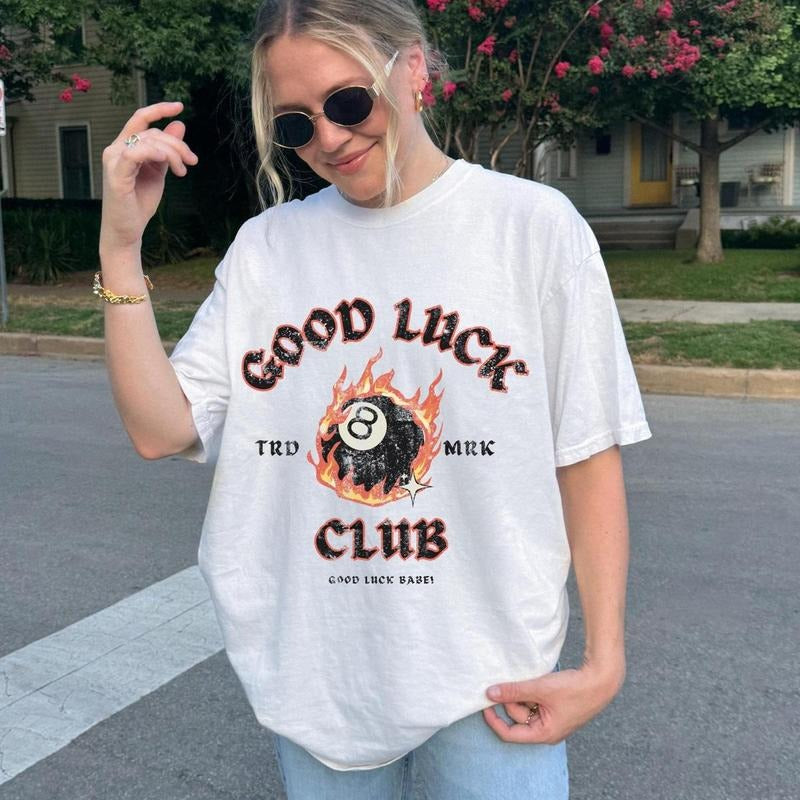 Good Luck Club Shirt Aesthetic Womens Graphic Tee Cool Women's Shirt Good Luck Babe Shirt Cute Trendy Womens Tee Hoodie,...